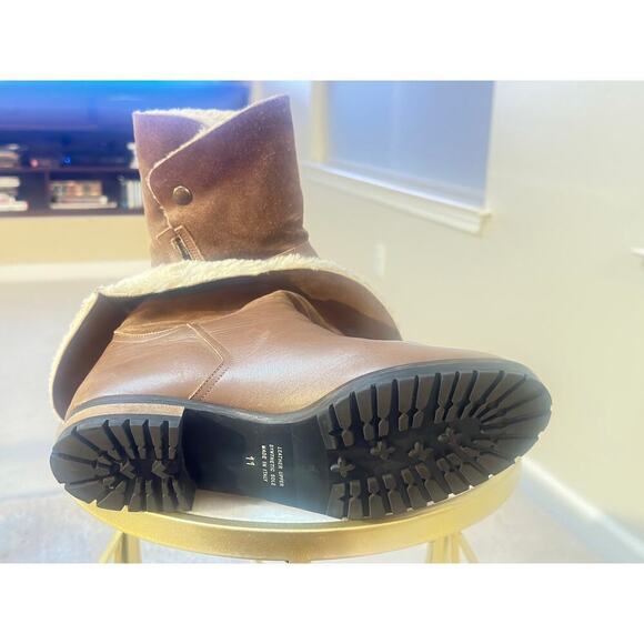 Fabianelli Italy Ltr & Sued Ankle Boots – Size 11 Shearling (Zip Pulls Missing) - Picture 6 of 12